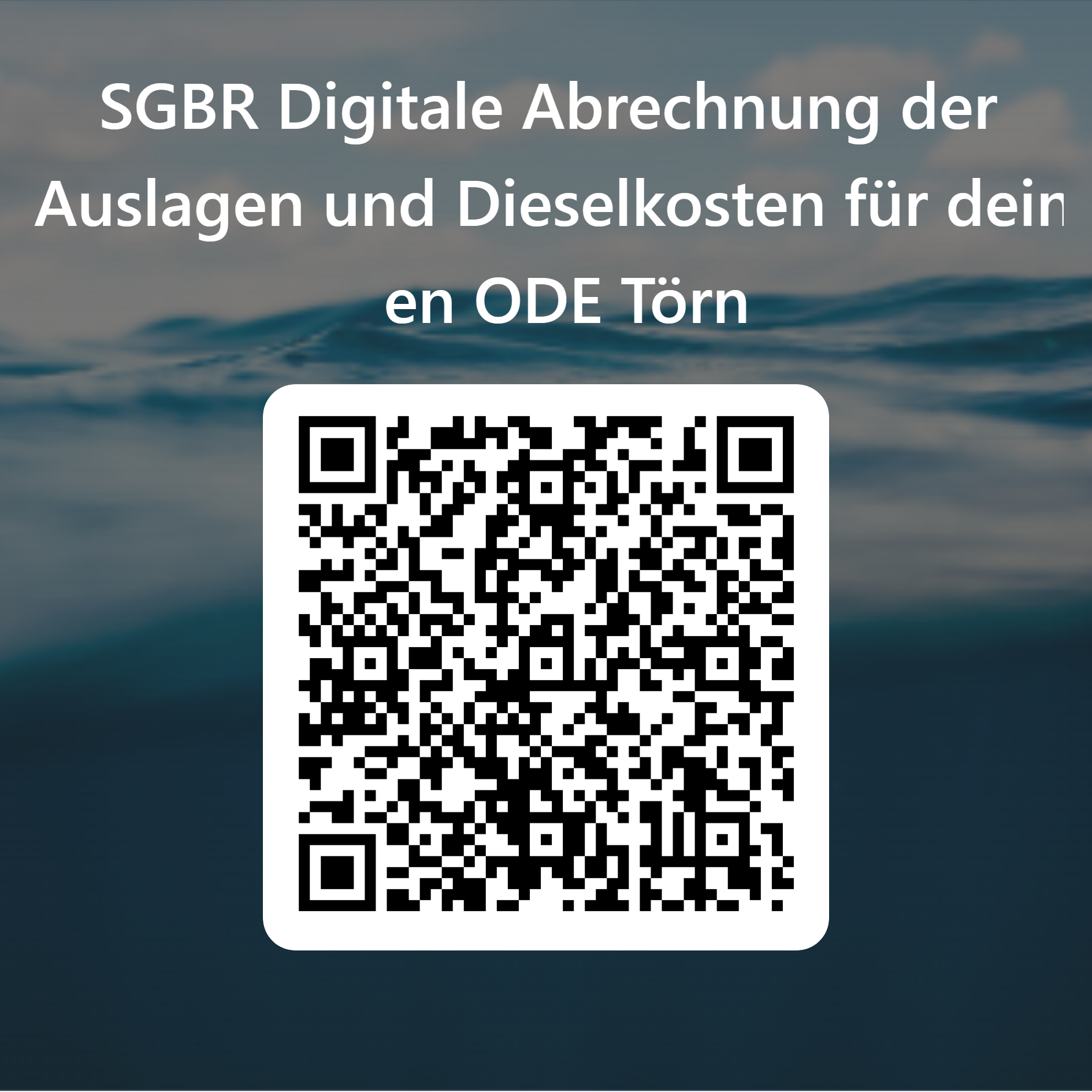 QRCode für SGBR Digitale Abrechnung der Auslagen und Dieselkosten für deinen ODE Törn
